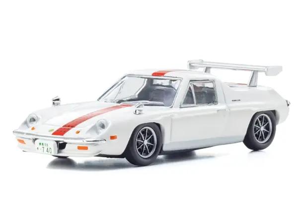 Lotus Europa RHD (Right Hand Drive) White with Red Stripe "The Circuit Wolf" Manga 1/64 Diecast Model Car by Kyosho #2