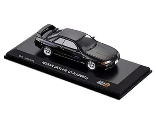 Nissan Skyline GT-R (BNR32) RHD (Right Hand Drive) Black "Initial D" Manga 1/64 Diecast Model Car by Kyosho #2
