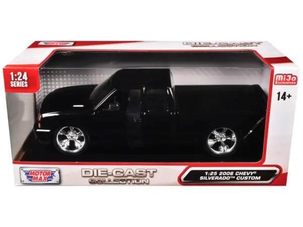 2006 Chevrolet Silverado Custom Pickup Truck Black "Die-Cast Collection" Series 1/25 Diecast Model Car by Motormax #3