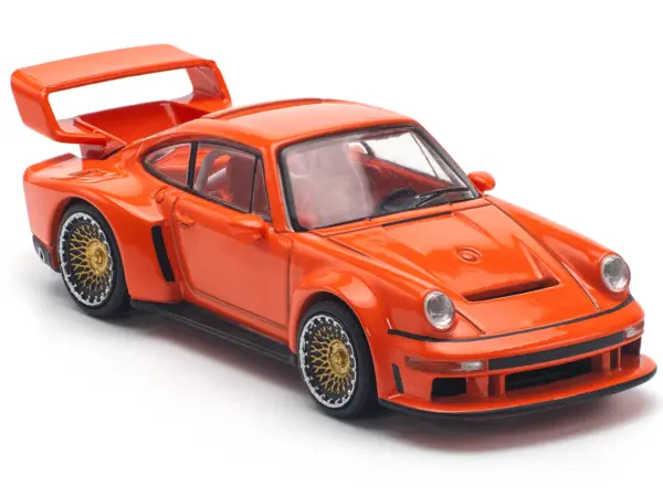 Singer DLS Turbo Study Orange Metallic 1/64 Diecast Model Car by Pop Race #4