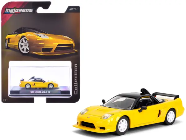 1995 Honda NSX-R GT RHD (Right Hand Drive) Yellow with Black Top "Collection" Series 1/64 Diecast Model Car by Majorette #1