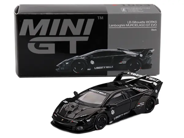 Lamborghini Murcielago GT EVO LB-Silhouette Works Black Limited Edition 1/64 Diecast Model Car by Mini GT #4