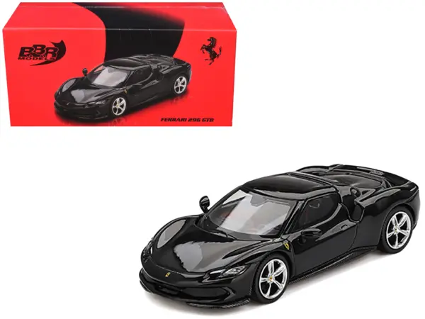 Ferrari 296 GTB Nero Daytona Black 1/64 Diecast Model Car by BBR #1