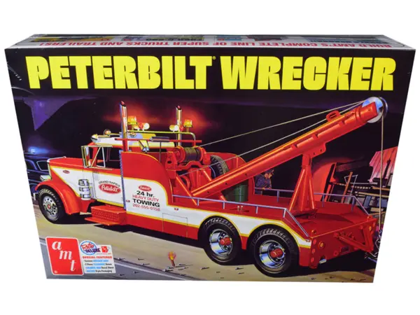 Skill 3 Model Kit Peterbilt Wrecker Tow Truck 1/25 Scale Model by AMT #1