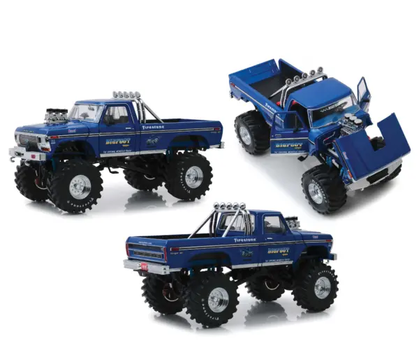 1974 Ford F-250 Bigfoot #1 The Original Monster Truck Blue with 48-Inch Tires "Kings of Crunch" 1/18 Diecast Model Car by Greenlight #2