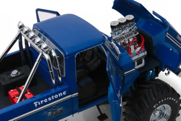 1974 Ford F-250 Bigfoot #1 The Original Monster Truck Blue with 48-Inch Tires "Kings of Crunch" 1/18 Diecast Model Car by Greenlight #3