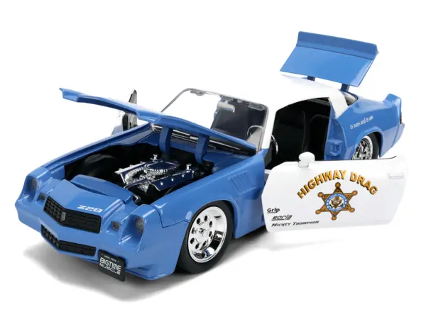 1979 Chevrolet Camaro Z28 Police "Highway Drag" Blue and White "Bigtime Muscle" Series 1/24 Diecast Model Car by Jada #2
