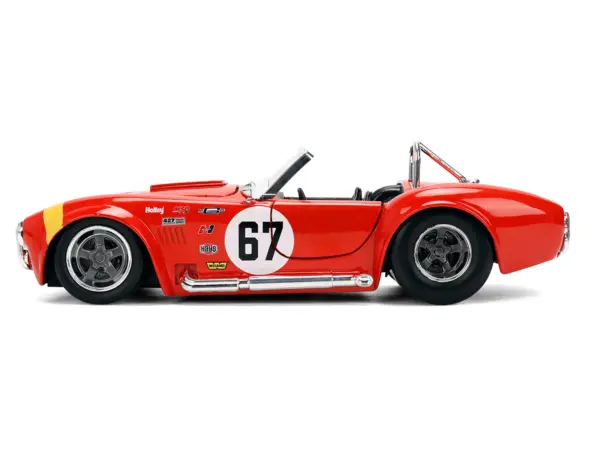 1965 Shelby Cobra 427 S/C #67 Red with Yellow Stripe "Bigtime Muscle" Series 1/24 Diecast Model Car by Jada #3