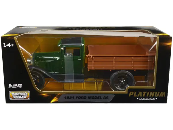 1931 Ford Model AA Pickup Truck Dark Green and Black "Platinum Collection" Series 1/24 Diecast Model Car by Motormax #1