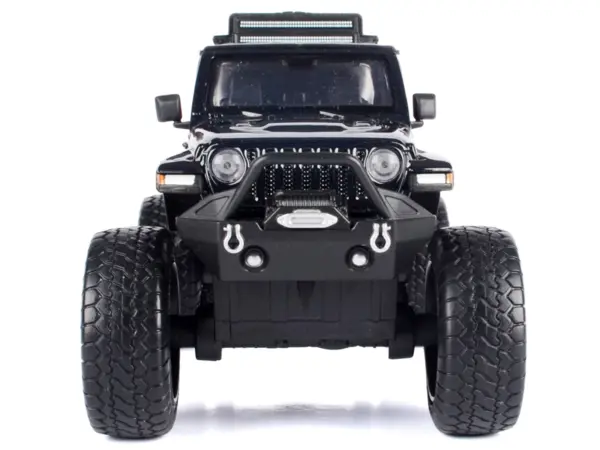 2021 Jeep Gladiator Rubicon Off-Road Pickup Truck Black with Matt Black Top "Off Road" Series 1/27 Diecast Model Car by Motormax #4