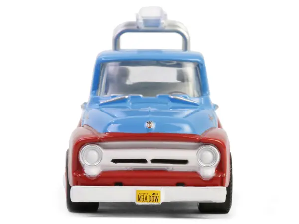 1956 Ford F-100 Pickup Truck with Tool Boxes and Ladders "Chevron" Blue and Red "Chevron Special Edition" Series 1 1/64 Diecast Model Car by Greenlight #4
