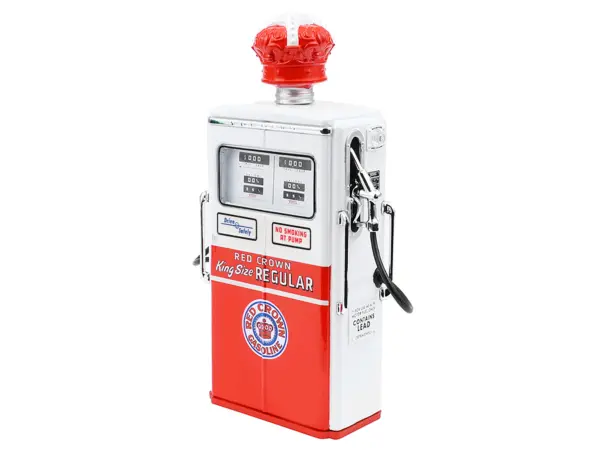 1954 Tokheim 350 Twin Gas Pump "Red Crown Gasoline" White and Red "Vintage Gas Pumps" Series 17 1/18 Diecast Replica by Greenlight #2