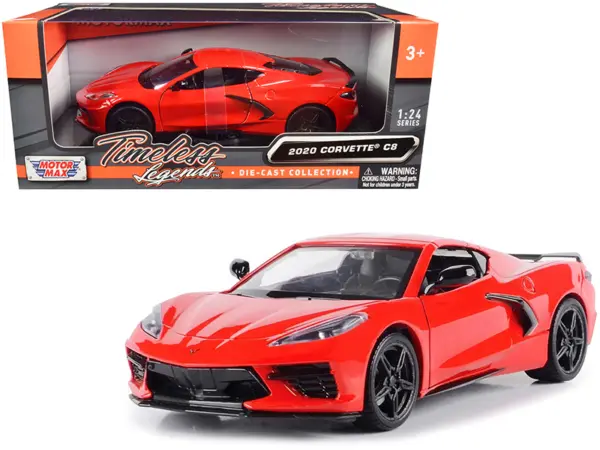 2020 Chevrolet Corvette C8 Stingray Red "Timeless Legends" 1/24 Diecast Model Car by Motormax #1