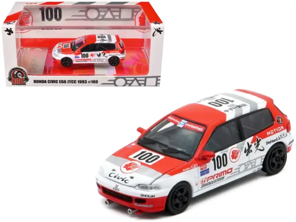Honda Civic EG6 RHD (Right Hand Drive) #100 Osamu Nakako - Hideki Okada "Mugen Honda" "Japanese Touring Car Championship" (1993) 1/64 Diecast Model Car by BM Creations #1