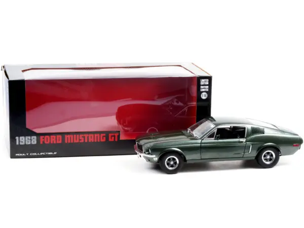 1968 Ford Mustang GT Fastback Highland Green Metallic 1/18 Diecast Model Car by Greenlight #3