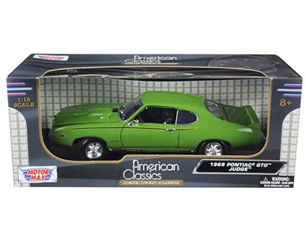 1969 Pontiac GTO Judge Green 1/18 Diecast Car Model by Motormax #3