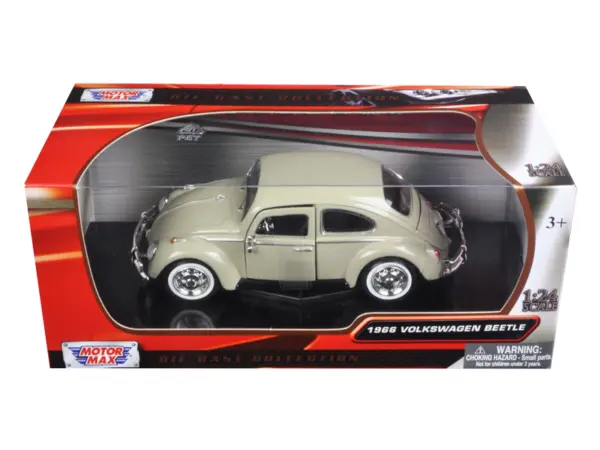 1966 Volkswagen Beetle Beige 1/24 Diecast Model Car by Motormax #3