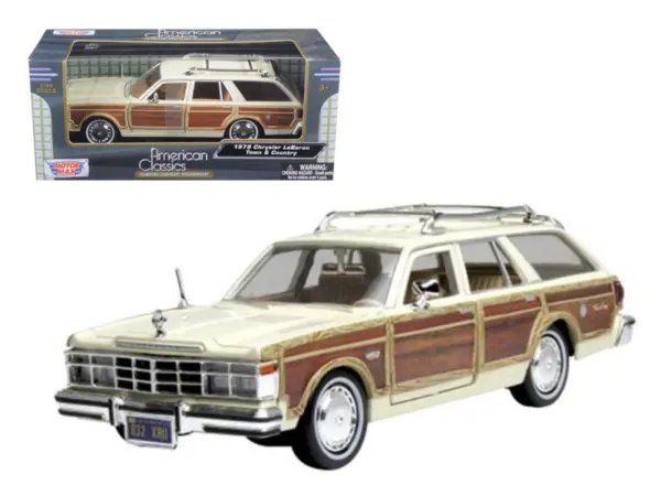 1979 Chrysler Lebaron Town & Country Cream 1/24 Diecast Model Car by Motormax #1