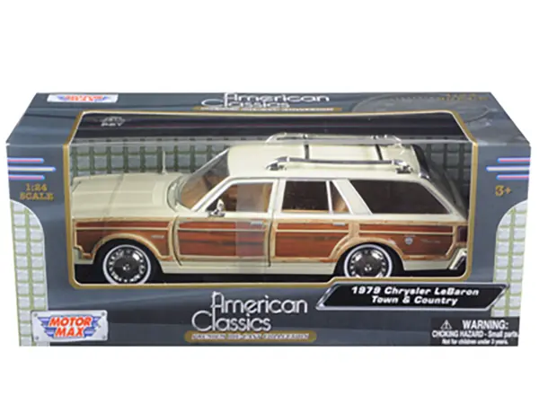 1979 Chrysler Lebaron Town & Country Cream 1/24 Diecast Model Car by Motormax #3