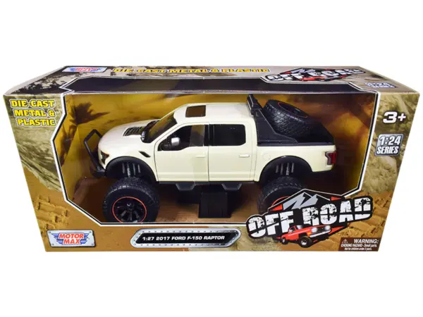 2017 Ford F-150 Raptor Off-Road Pickup Truck Cream 1/27 Diecast Model Car by Motormax #1
