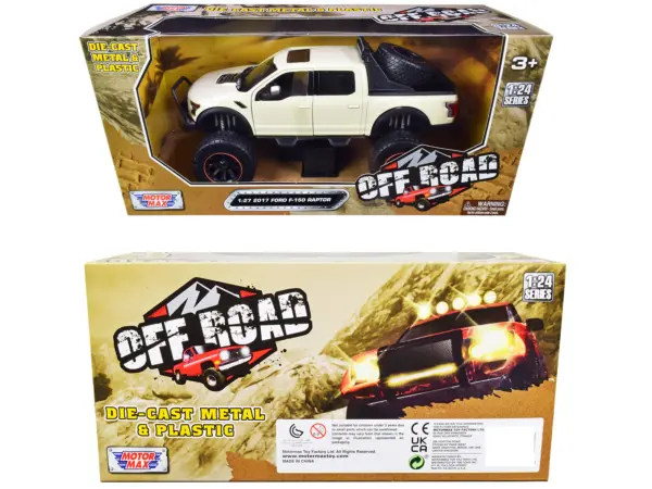 2017 Ford F-150 Raptor Off-Road Pickup Truck Cream 1/27 Diecast Model Car by Motormax #3