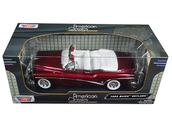 1953 Buick Skylark Burgundy 1/18 Diecast Model Car by Motormax #3