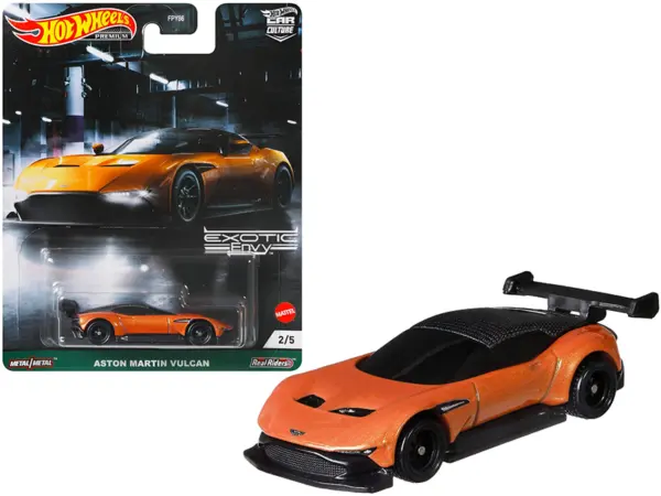 Aston Martin Vulcan Orange Metallic "Exotic Envy" Series Diecast Model Car by Hot Wheels #1