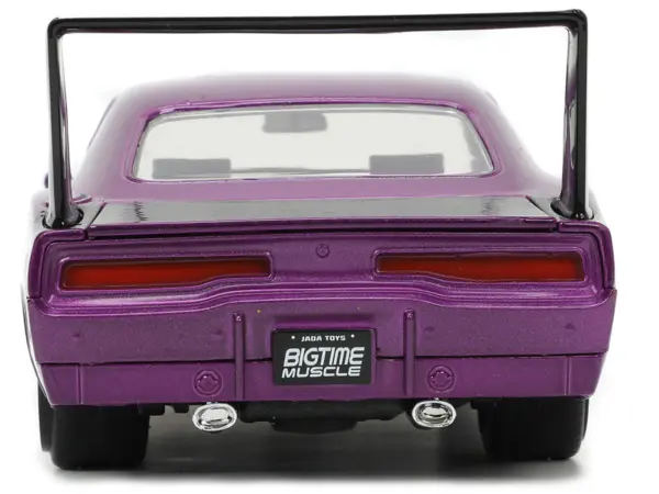 1969 Dodge Charger Daytona Purple Metallic with Black Tail Stripe "Bigtime Muscle" Series 1/24 Diecast Model Car by Jada #5