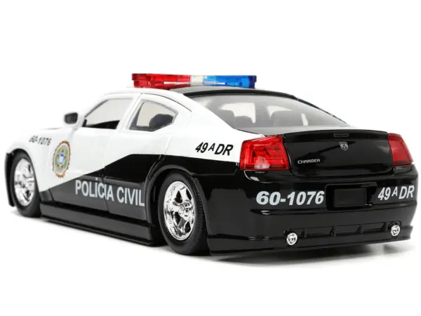 2006 Dodge Charger Police Black and White "Policia Civil" "Fast & Furious" Series 1/24 Diecast Model Car by Jada #5