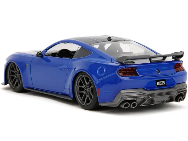 2024 Ford Mustang Dark Horse Blue Metallic with Black and Gray Stripes "Bigtime Muscle" Series 1/24 Diecast Model Car by Jada #5
