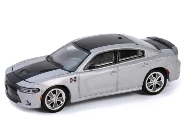 2018 Dodge Charger SRT 392 Silver Metallic with Black Stripe "Mr. Norm Heritage GSS Charger" "Hobby Exclusive" Series 1/64 Diecast Model Car by Greenlight #2