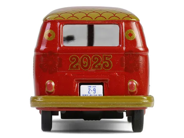 Volkswagen Type 2 Panel Van "Chinese Zodiac 2025 Year of the Snake" Red with Graphics "Hobby Exclusive" Series 1/64 Diecast Model Car by Greenlight #5