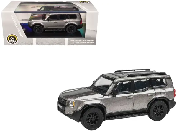 2024 Toyota Land Cruiser 250 Prado Meteor Shower Silver Metallic 1/64 Diecast Model Car by Paragon Models #1