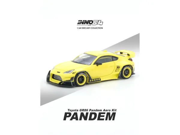 Toyota GR86 "Pandem" RHD (Right Hand Drive) Yellow 1/64 Diecast Model Car by Inno Models #3