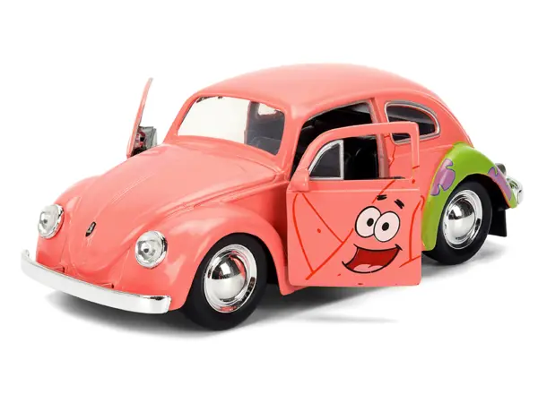 1959 Volkswagen Beetle "Patrick Star" Livery Pink "SpongeBob SquarePants" (1999-Current) TV Series "Hollywood Rides" Series 1/32 Diecast Model Car by Jada #2