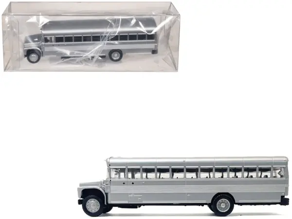 School Bus Silver Metallic 1/87 (HO) Plastic Model by Promotex #1