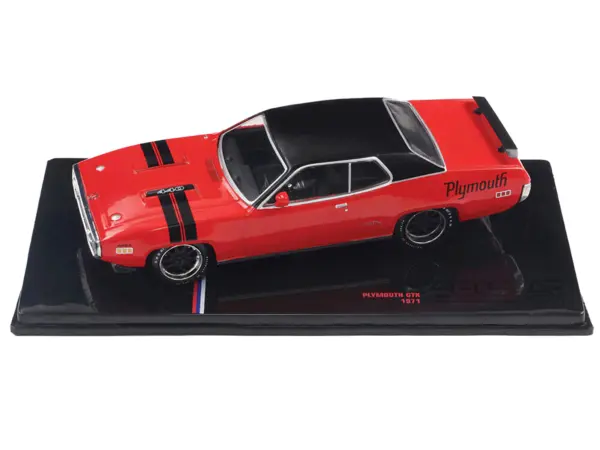 1971 Plymouth GTX Rally Red with Black Top and Stripes 1/43 Diecast Model by IXO Models #3