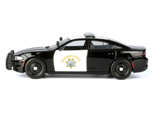 2023 Dodge Charger Pursuit Police Car "California Highway Patrol" Black and White "Law Enforcement and Public Service" Series 1/24 Diecast Model Car by Motormax #2