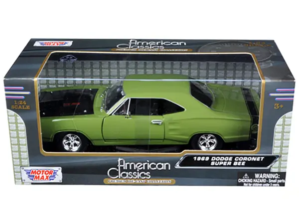 1969 Dodge Coronet Super Bee Green 1/24 Diecast Model Car by Motormax #3