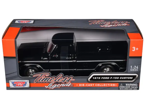 1979 Ford F-150 Custom Pickup Truck Black "Timeless Legends" Series 1/24 Diecast Model Car by Motormax #1