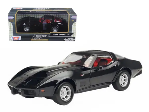 1979 Chevrolet Corvette Black 1/24 Diecast Car Model by Motormax #1