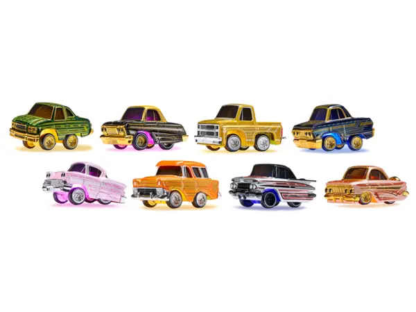 "Lowriders Show Glow" Series 2 Set of 8 Pieces Diecast Model Cars by CarTuned #2