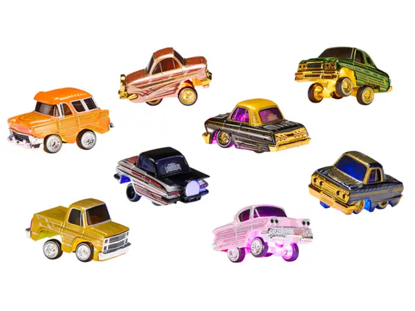"Lowriders Show Glow" Series 2 Set of 8 Pieces Diecast Model Cars by CarTuned #3