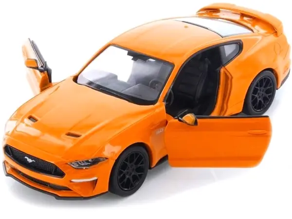 2018 Ford Mustang GT 5.0 Orange with Black Wheels 1/24 Diecast Model Car by Motormax #2