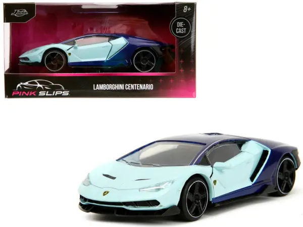 Lamborghini Centenario Light Blue and Purple "Pink Slips" Series 1/32 Diecast Model Car by Jada #1