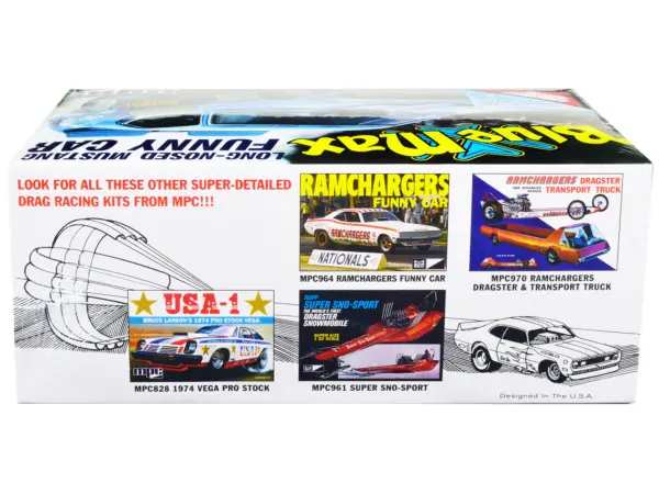 Skill 2 Model Kit "Blue Max" Long Nose Mustang Funny Car 1/25 Scale Model Car by MPC #2