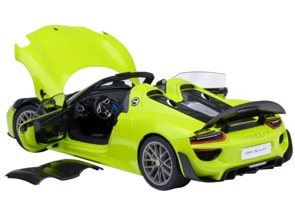 Porsche 918 Spyder "Weissach Package" Acid Green 1/18 Model Car by Autoart #2