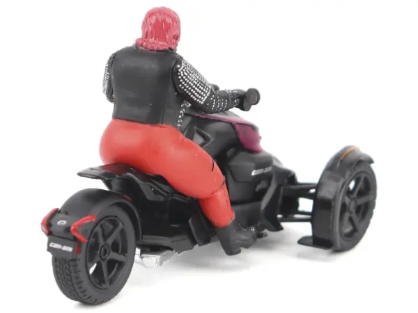 Can-Am Ryker 3-Wheel Motorcycle Pink Punk and Black with Driver Figure 1/32 Diecast Model by BRP Models #5