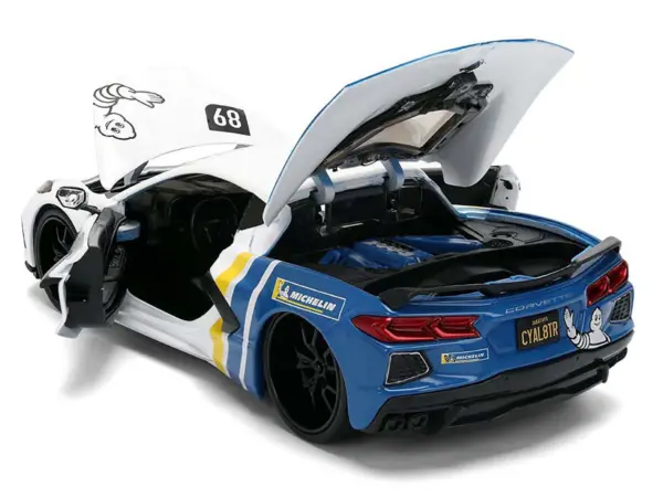 2020 Chevrolet Corvette Stingray C8 #89 "Michelin" White with Yellow and Blue Stripes "Bigtime Muscle" Series 1/24 Diecast Model Car by Jada #4