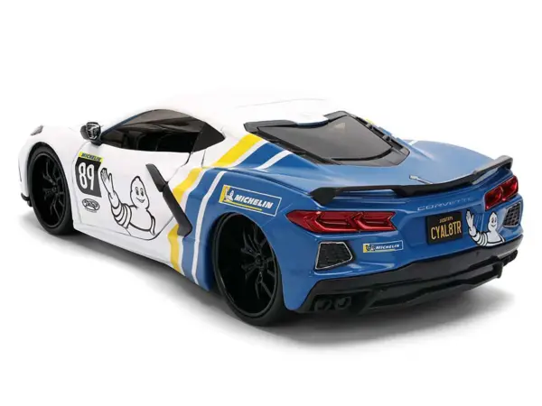 2020 Chevrolet Corvette Stingray C8 #89 "Michelin" White with Yellow and Blue Stripes "Bigtime Muscle" Series 1/24 Diecast Model Car by Jada #5